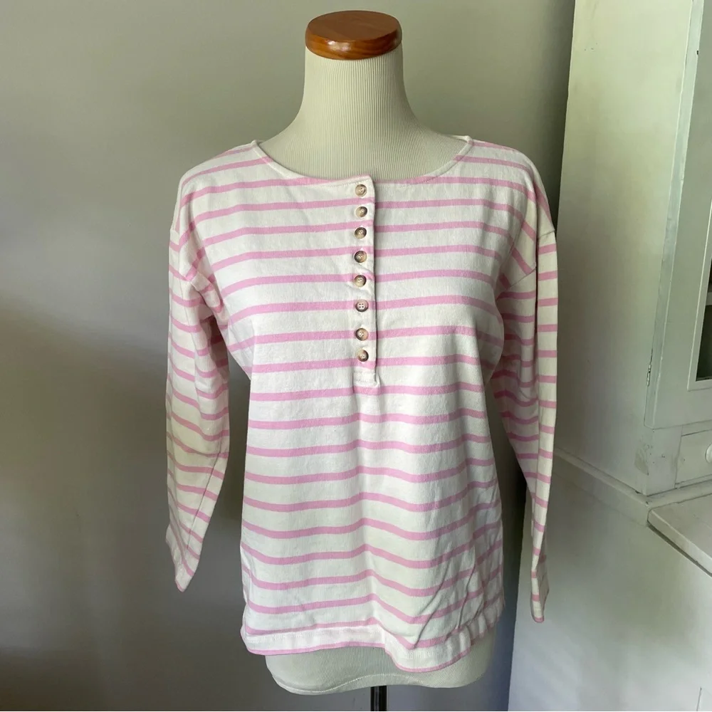 Sezane Pink Striped Top - Picture 2 of 14